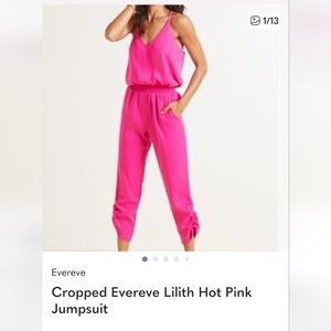 Evereve Vibrant Pink Cropped Jumpsuit